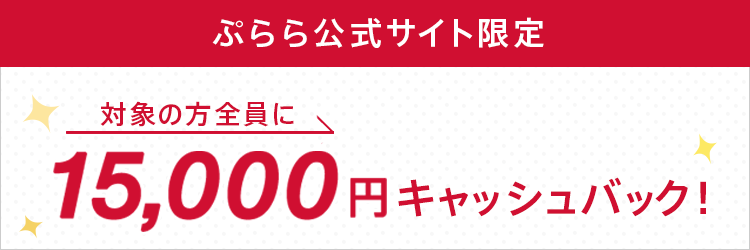 ぷららドコモ光公式キャンペーン「15,000円キャッシュバック」